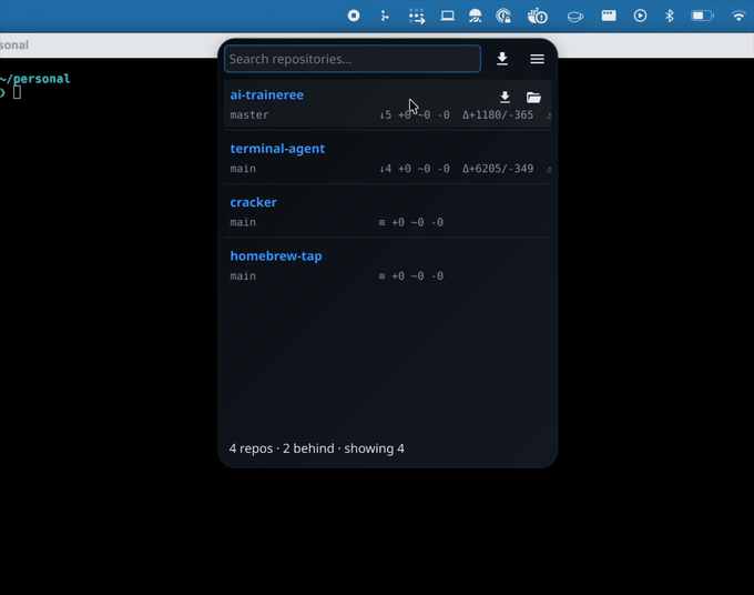 git-repo-tracker in action