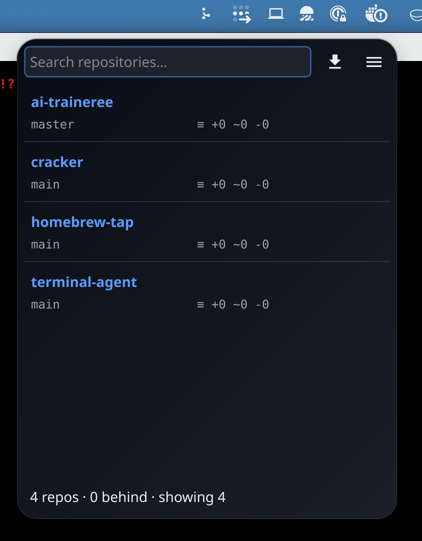 The search popover